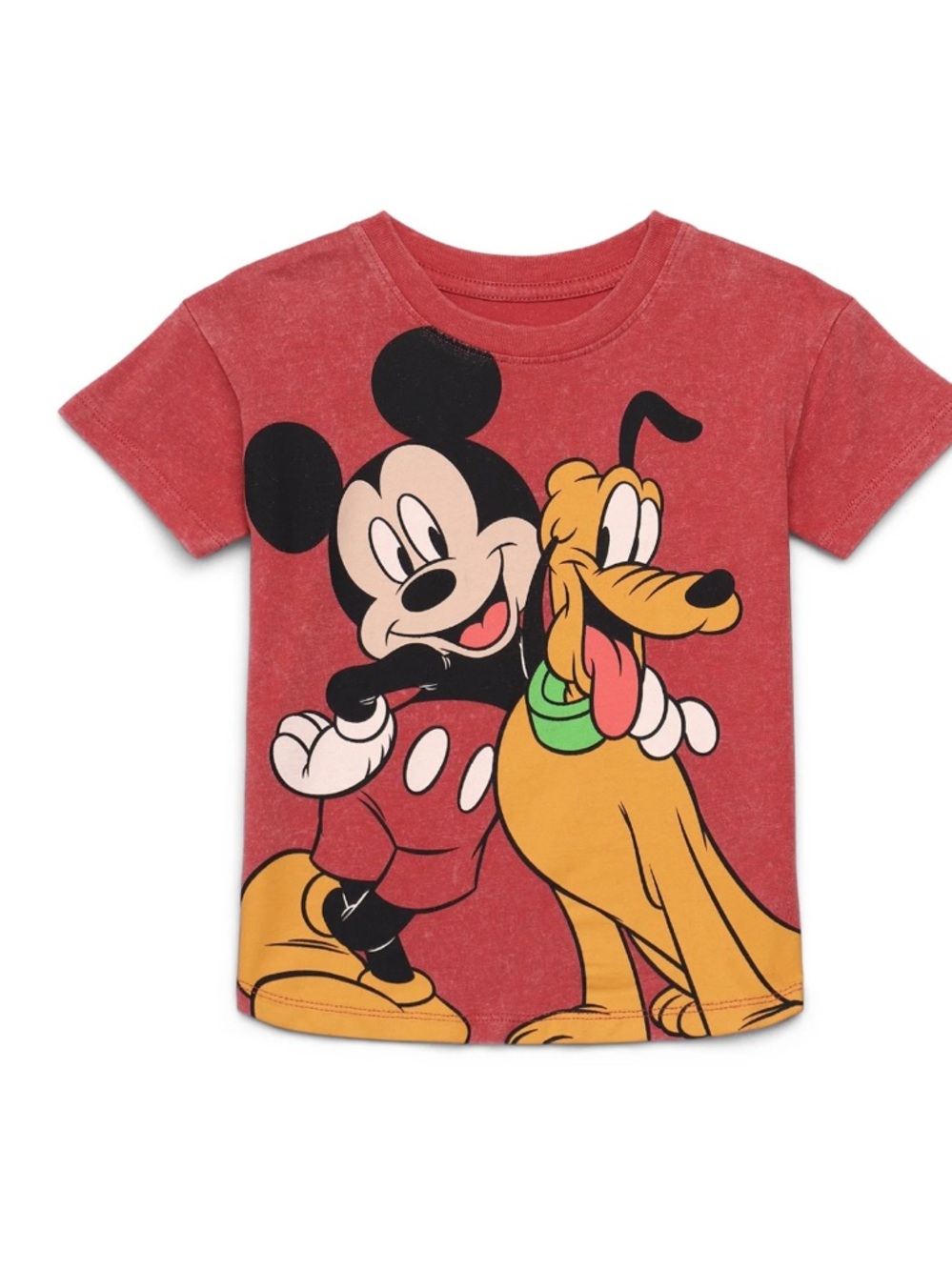 Kids Red Mickey & Pluto Graphic Short Sleeve Tee